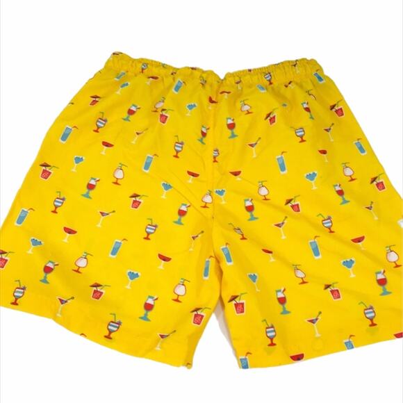 Broken Threads Mixed Drinks Swim Trunks, Yellow - Picture 2 of 6